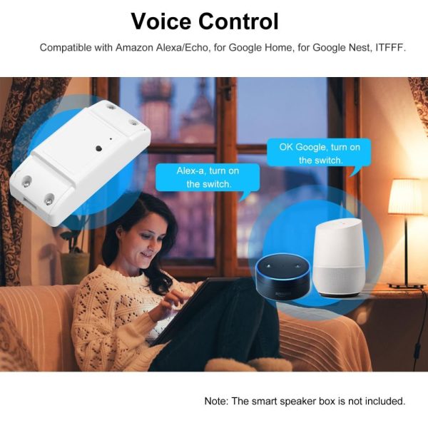 Adapter |   10A/2200W WiFi Smart Switch Compatible with Amazon Alexa for Google Home Timer White Adapter Adapter