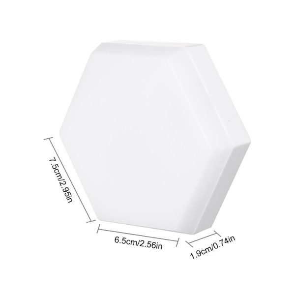 Adapter |   6PCS RGB Cabinet Light LED Color Changing Hexagon DIY Wall Lamp White Adapter Adapter