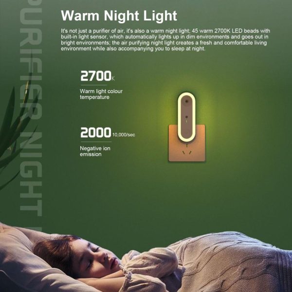 Adapter |   Air Purifying Night Light LED Intelligent Sensor Negative Ion Light Adapter Adapter