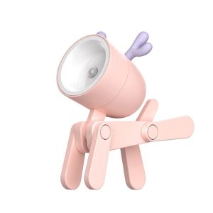 Adapter |   Cartoon Night Light Kid Lamp Mini Deer LED Desk Lamps Cute DIY Portable with Adjustable Phone Holder for Kids Students Bedroom Bookends Nursery Room Pink Adapter Adapter