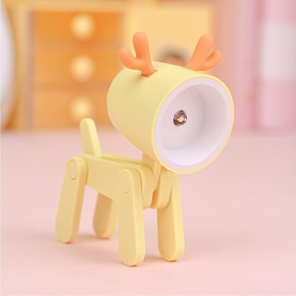 Adapter |   Cartoon Night Light Kid Lamp Mini Deer LED Desk Lamps Cute DIY Portable with Adjustable Phone Holder for Kids Students Bedroom Bookends Nursery Room Yellow Adapter Adapter