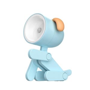 Adapter |   Cartoon Night Light Kid Lamp Mini Dog LED Desk Lamps Cute DIY Portable with Adjustable Phone Holder for Kids Students Bedroom Bookends Nursery Room Blue Adapter Adapter