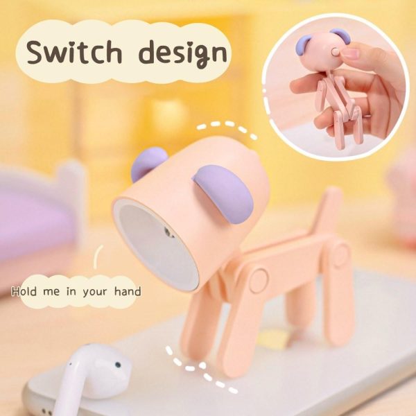 Adapter |   Cartoon Night Light Kid Lamp Mini Dog LED Desk Lamps Cute DIY Portable with Adjustable Phone Holder for Kids Students Bedroom Bookends Nursery Room Green Adapter Adapter