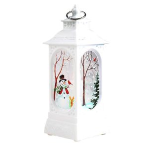 Adapter |   Christmas Snow Globe Lantern LEDs Hang-in Lamp Warm Night Light Battery Operated for Home Ornament Warm Adapter Adapter