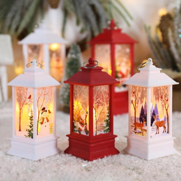 Adapter |   Christmas Snow Globe Lantern LEDs Hang-in Lamp Warm Night Light Battery Operated for Home Ornament Warm Adapter Adapter