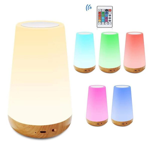 Adapter |   Colorful Night Light RGB Color Changing Atmosphere Lamp with Remote Control Touch Control White Light Adapter Adapter