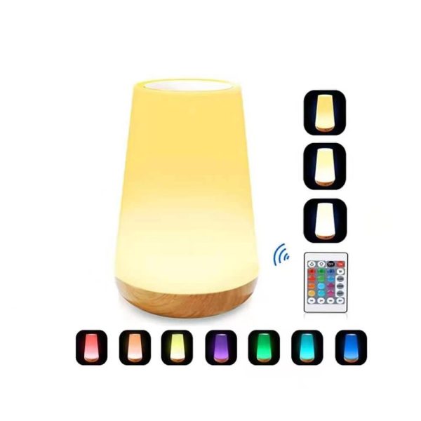 Adapter |   Colorful Night Light RGB Color Changing Atmosphere Lamp with Remote Control Touch Control White Light Adapter Adapter