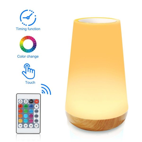 Adapter |   Colorful Night Light RGB Color Changing Atmosphere Lamp with Remote Control Touch Control White Light Adapter Adapter