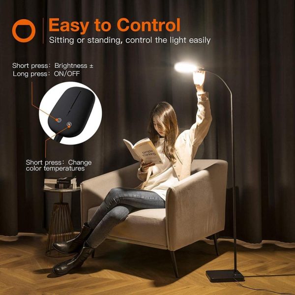 Adapter |   LED Floor Lamp Modern Standing Lights Reading Light(With Remote) Black Adapter Adapter