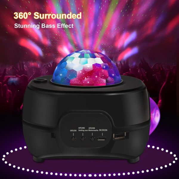 Adapter |   Leds Projector Light Sunset Lamp H-alloween Decorative Starlit Projection Lamp with Remote-Control Supports U-Disk/BT Music Player Function Black Adapter Adapter