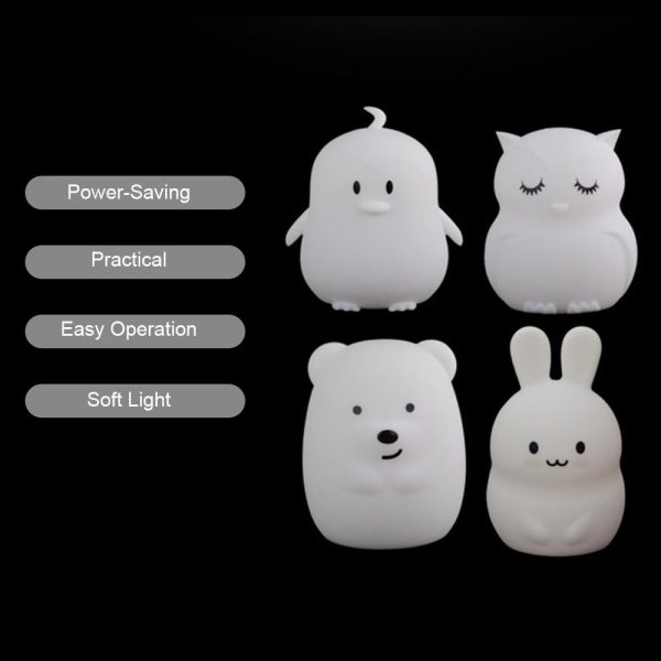 Adapter |   Lovely Led Tapping Light Indoor Bedroom USB Rechargeable Night Light Home Decorative Lamp for Baby Kids Lover Birthday Gifts with Remote Control Adapter Adapter