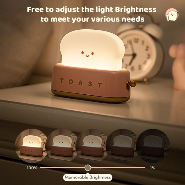 Adapter |   Mini Night Lights Toaster Lamp for Kids Cute Room Decor For Bedroom Living Room Dining Room Desktop Filling   Lights Adjustable Timer Christmas Gift for Girls Boys Friends Pink Adapter Adapter