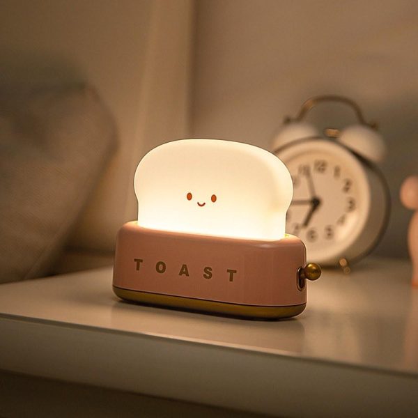 Adapter |   Mini Night Lights Toaster Lamp for Kids Cute Room Decor For Bedroom Living Room Dining Room Desktop Filling   Lights Adjustable Timer Christmas Gift for Girls Boys Friends Pink Adapter Adapter