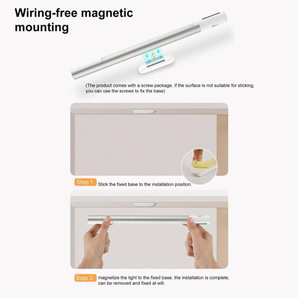 Adapter |   Motion Sensor Cabinet Light Dimmable Wardrobe Lamp Under Cabinet Light 3 Color Temperatures with Digital Display White Adapter Adapter