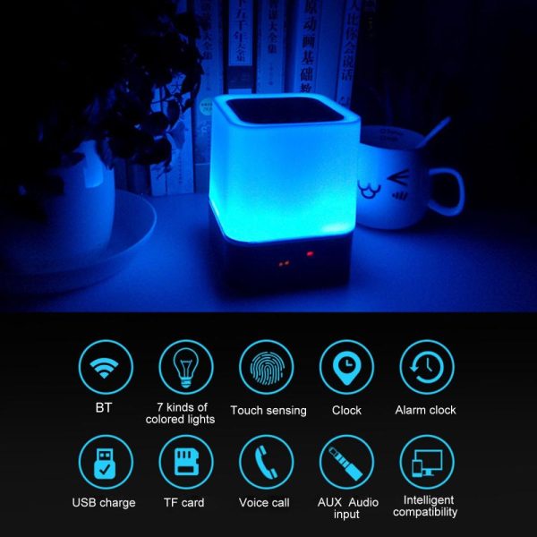 Adapter |   Multifunctional Atmosphere Lamp Wireless BT Speaker Touch Lamp Black & White Adapter Adapter