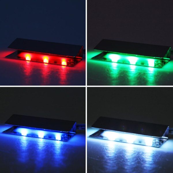 Adapter |   RGB LED Clip On Glass Shelf Lighting Under Cabinet Night Lights Kit for Glass Edge Shelf with Remote Control Rgb Color Adapter Adapter