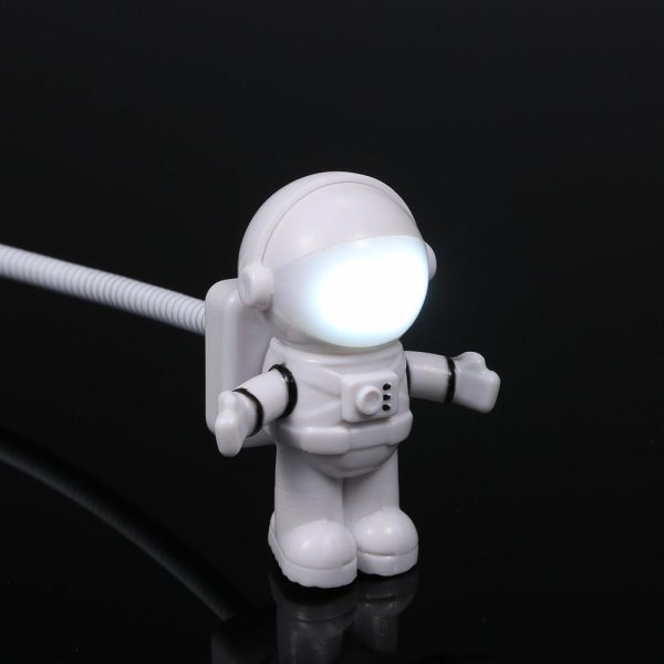 Adapter |   Spaceman Astronaut Shape LED Mini Night Light  Keyboard Lamp USB Charging Port Design Flexible Bendable Hose Portable for Student Office Worker Computer White Adapter Adapter