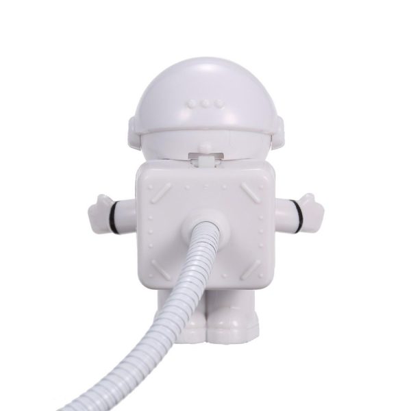 Adapter |   Spaceman Astronaut Shape LED Mini Night Light  Keyboard Lamp USB Charging Port Design Flexible Bendable Hose Portable for Student Office Worker Computer White Adapter Adapter