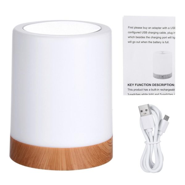 Adapter |   Touching Control Bedside Light USB Rechargeable Dimmable Table Lamp Multicolor Adapter Adapter