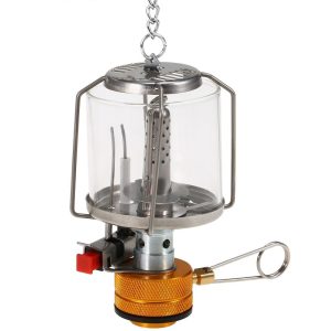 Ballasts |   Outdoor Portable Camping Gas Lantern Piezo Ignition Mini Gas Tent Lamp Light Silvery Ballasts Ballasts