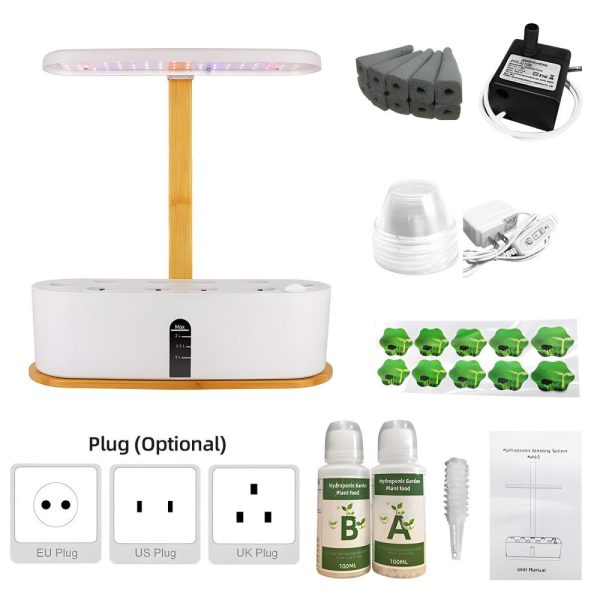 Camping Lights |   Hydroponics Growing System Indoor Garden 10 Pods 20W 72LED Grow Light Full Spectrum Adjustable Height Quiet Smart Pump Plants Germination Kit for Vegetable Flower Fruit Camping Lights Camping Lights