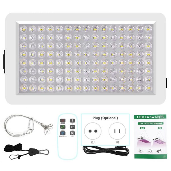 Camping Lights |   LED Grow Lights for Indoor Plants Full Spectrum Veg Bloom 3 Modes 8H/12H/16H Timer Remote Control Plant Light Seed Starting Seedlings Vegetable Pepper Hanging Growing Lamps LED Lighting Camping Lights