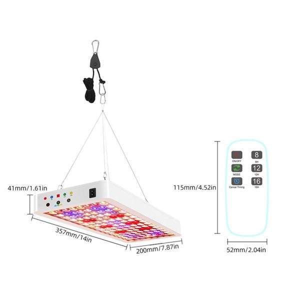 Camping Lights |   LED Grow Lights for Indoor Plants Full Spectrum Veg Bloom 3 Modes 8H/12H/16H Timer Remote Control Plant Light Seed Starting Seedlings Vegetable Pepper Hanging Growing Lamps LED Lighting Camping Lights