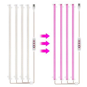 Camping Lights |   LED Plant Grow Light Strips 8W 168LED 82.6lm Bright Grow Lamp with 8H/12H/16H Timer 5 Dimmable Brightness Growth Light for Green House Hydroponics Succulent 4 Bars Pink2 Camping Lights Camping Lights