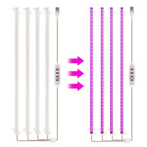 Camping Lights |   LED Plant Grow Light Strips 8W 84+84LED 22.7lm Bright Grow Lamp with 8H/12H/16H Timer 5 Dimmable Brightness Growth Light for Green House Hydroponics Succulent 4 Bars Blue2 Camping Lights Blue2