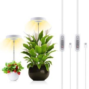 Camping Lights |   Plant Growing Light Brightness Dimmable 2/4/8h Timing Mini Circle Leds Lamp for Indoor Plants White Camping Lights Camping Lights