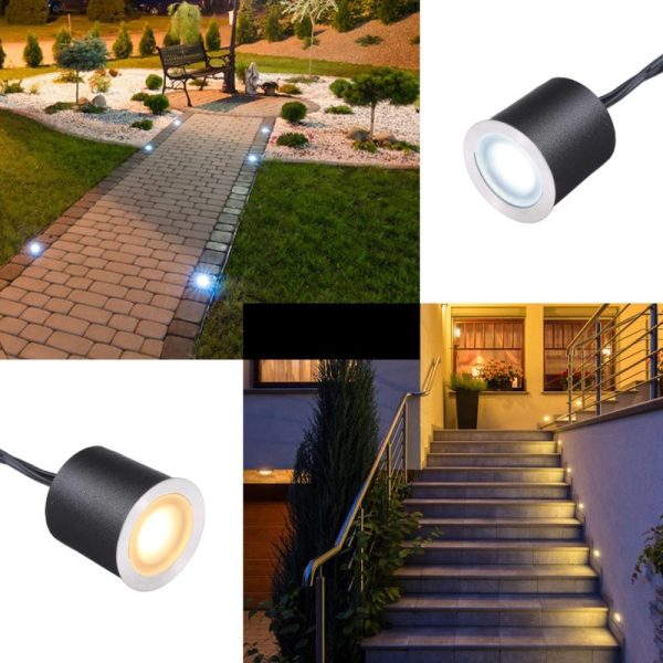 Dimmers |   DC12V Recessed LEDs Deck Lights IP67 Waterproof Outdoor In-ground Lamp Landscape Light Black LED Lighting Black