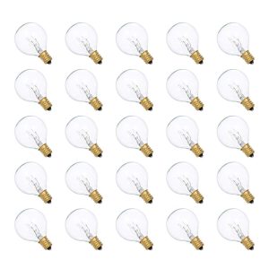 Grow Lights |   AC230V G40 Globe  Bulb Lamp 25 Pack E12 Base Socket Holder IP44 Water Resistance Warm White for String Light Home Party Decoration Wedding Function Transparent Grow Lights Grow Lights