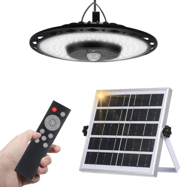 Headlights |   180LEDs Solar Powered Pendant Lamp Wall Lamp Garage Light Motion Sensor Light with Remote Controller Black Headlights Black