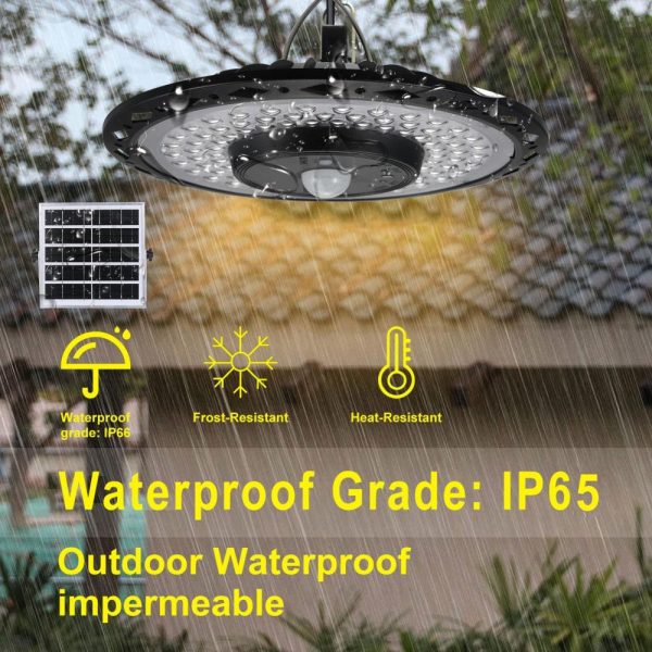 Headlights |   180LEDs Solar Powered Pendant Lamp Wall Lamp Garage Light Motion Sensor Light with Remote Controller Black Headlights Black