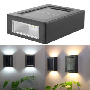 Headlights |   2PCS Solar Wall Lamp Outdoor Waterproof Led Illuminated Light Yard Garden Street Stair Lighting Lamp Headlights Headlights