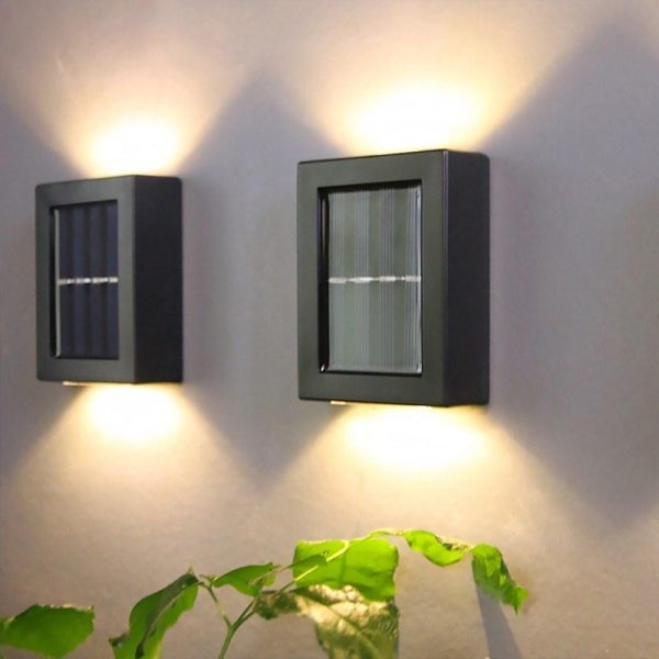 Headlights |   2PCS Solar Wall Lamp Outdoor Waterproof Led Illuminated Light Yard Garden Street Stair Lighting Lamp Headlights Headlights