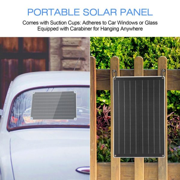 Headlights |   30W High-Efficiency Monocrystalline Solar Panel for Cell Phone Outdoor Power Storage Black Headlights Black