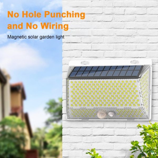 Headlights |   328LEDs Solar Garden Outdoor LED Wall Light Yellow Headlights Headlights