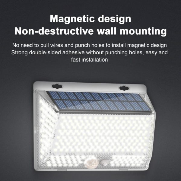 Headlights |   328LEDs Solar Garden Outdoor LED Wall Light Yellow Headlights Headlights