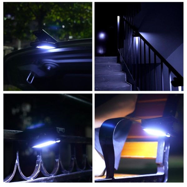 Headlights |   40LEDs Outdoor Solar Lights Clip-on Motion Sensor Lights Clamp Lamp IP65 Waterproof for Fence Deck Wall Garage Patio Cool White Headlights Cool White