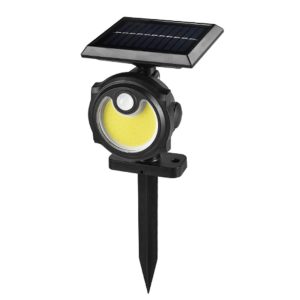 Headlights |   56 COB  Solar Powered Wall Lights with Ground Stake Human Induction and Lighting Control Black Headlights Black