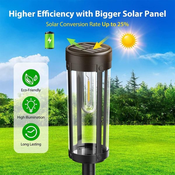 Headlights |   6pcs Solar Powered Lawn Lamp Outdoor Pathway Light Landscape Decorative Garden Lights Black Headlights Black