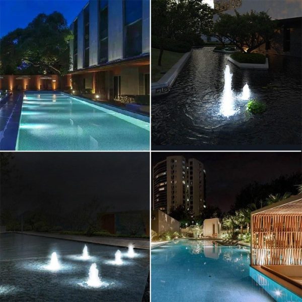 Headlights |   LED Pool Lights Waterproof Solar Powered Garden Pond Light Blue Headlights Blue