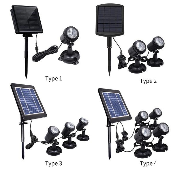 Headlights |   LED Pool Lights Waterproof Solar Powered Garden Pond Light Warm Light Headlights Headlights