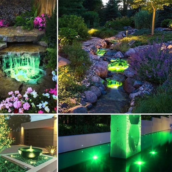 Headlights |   LED Pool Lights Waterproof Solar Powered Garden Pond Light Warm Light Headlights Headlights