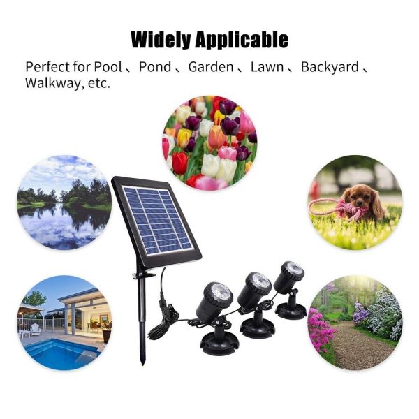 Headlights |   LED Pool Lights Waterproof Solar Powered Garden Pond Light Warm White Headlights Headlights