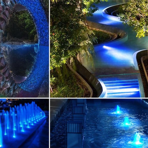 Headlights |   LED Pool Lights Waterproof Solar Powered Garden Pond Light White1 Headlights Headlights