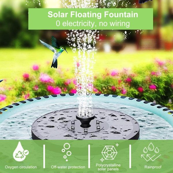 Headlights |   Polycrystalline Solar Panel Fountain Outdoor Pool Floating Fountain Bird Bathtub Fountain Patio Garden Water Fountain Lights(18cm) Black Headlights Black