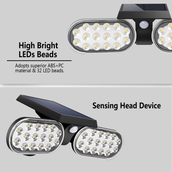 Headlights |   Solar Double Heads Light Outdoor Waterproof LEDs Landscape Lamp Headlights Headlights