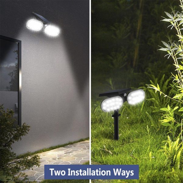 Headlights |   Solar Double Heads Light Outdoor Waterproof LEDs Landscape Lamp Headlights Headlights